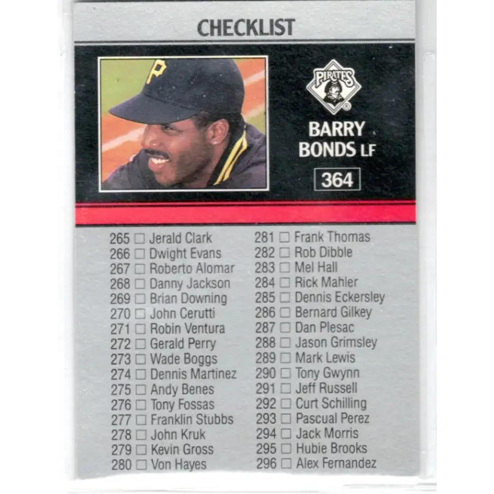 1991 Leaf #364 Barry Bonds NM-MT Pittsburgh Pirates Baseball Card - Baseball Card Single