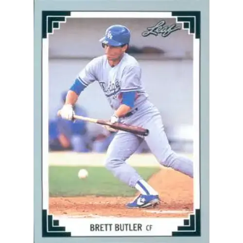 1991 Leaf #411 Brett Butler NM-MT Los Angeles Dodgers Baseball Card - Baseball Card Single