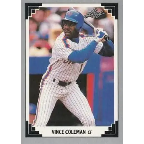 1991 Leaf #427 Vince Coleman NM-MT New York Mets Baseball Card - Baseball Card Single