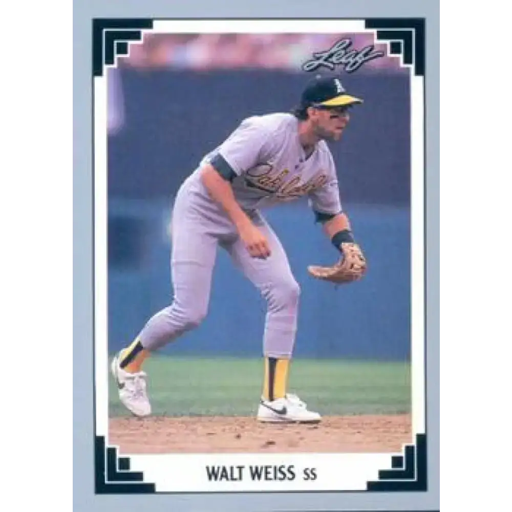 1991 Leaf #50 Walt Weiss NM-MT Oakland Athletics Baseball Card - Baseball Card Single