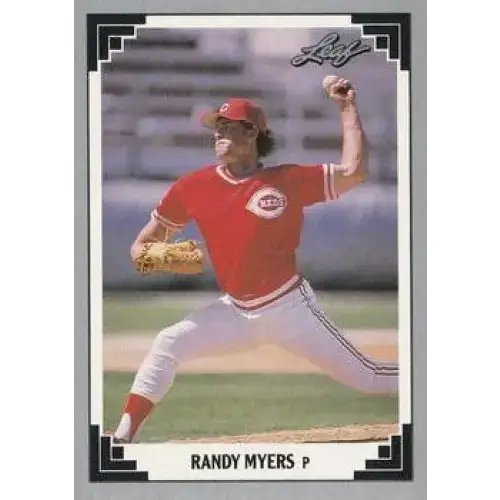 1991 Leaf #504 Randy Myers NM-MT Cincinnati Reds Baseball Card - Baseball Card Single