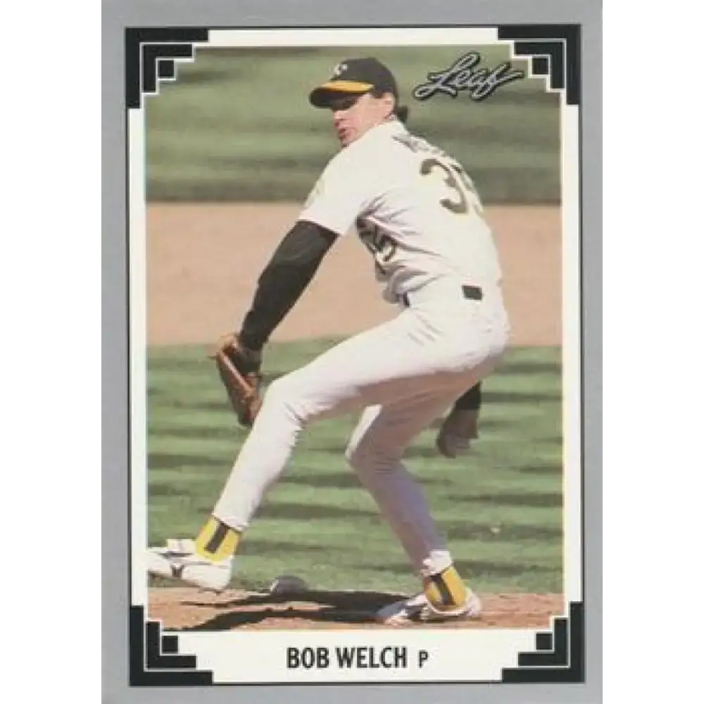 1991 Leaf #64 Bob Welch NM-MT Oakland Athletics Baseball Card - Baseball Card Single