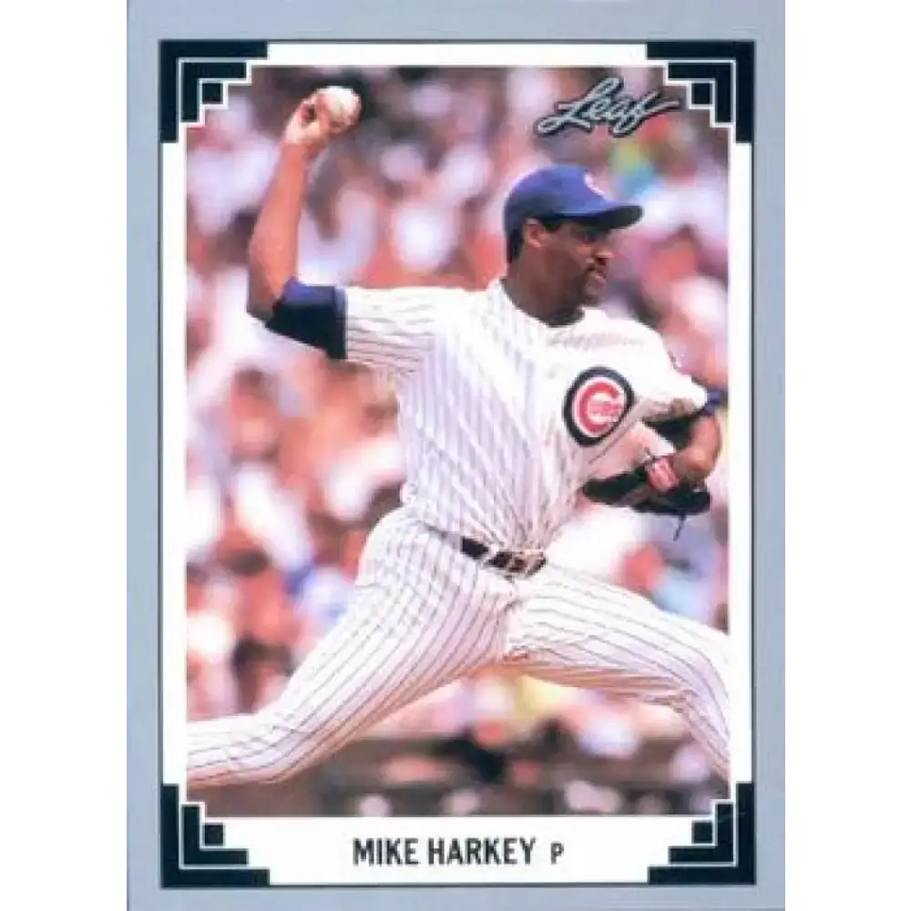 1991 Leaf #90 Mike Harkey NM-MT Chicago Cubs Baseball Card - Baseball Card Single