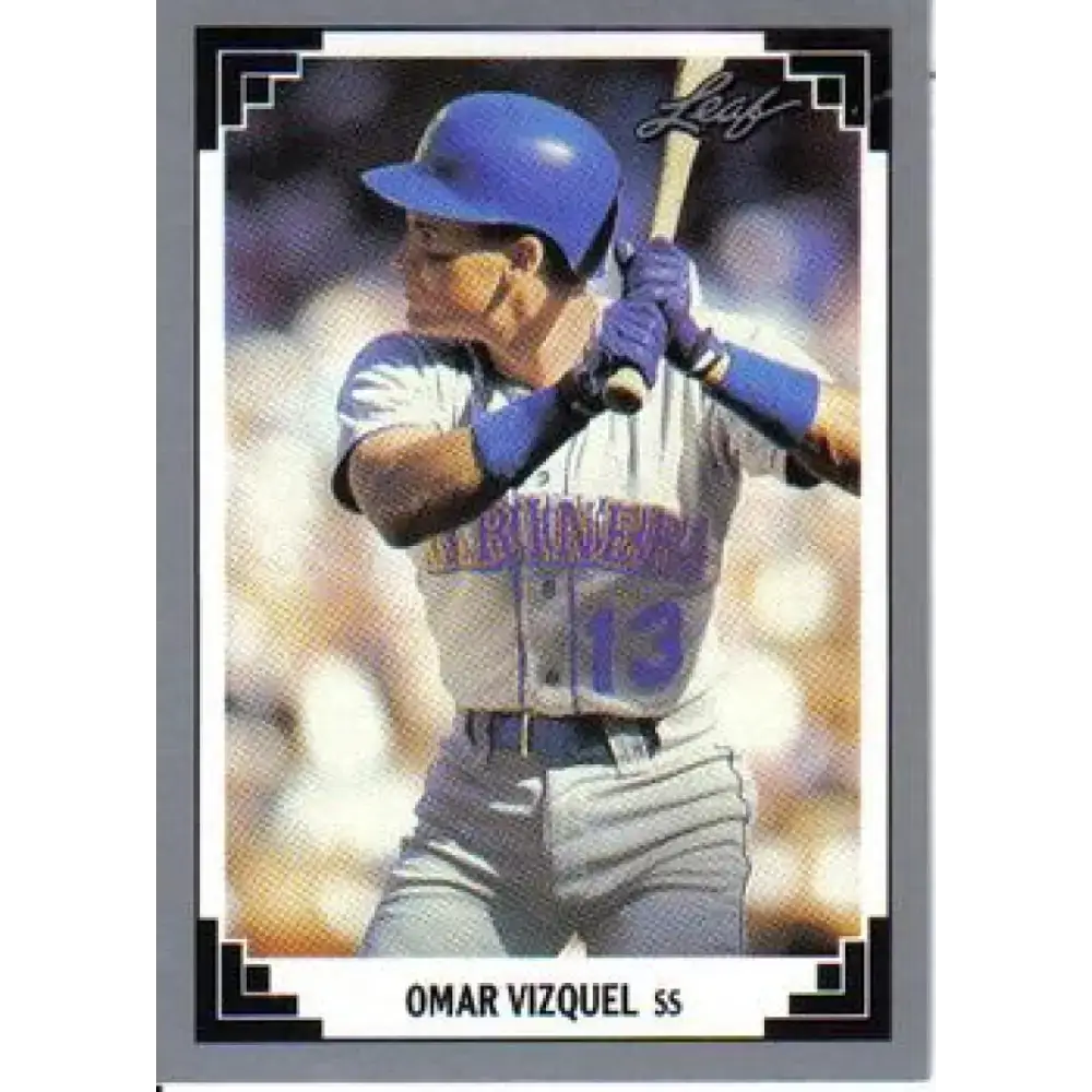 1991 Leaf #91 Omar Vizquel NM-MT Seattle Mariners Baseball Card - Baseball Card Single