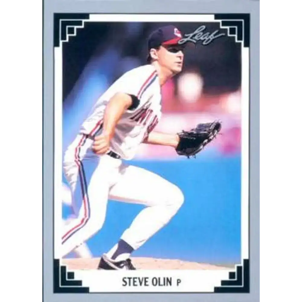 1991 Leaf #94 Steve Olin NM-MT Cleveland Indians Baseball Card - Baseball Card Single