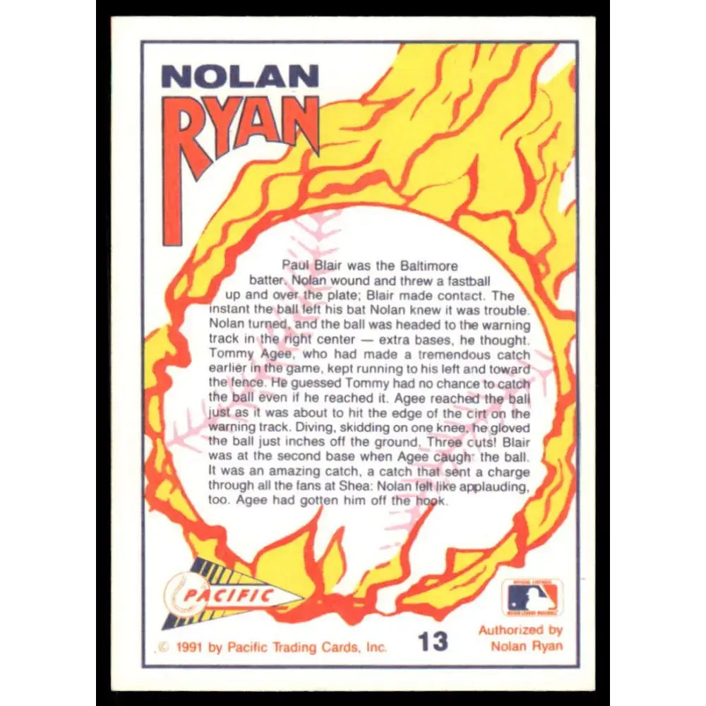 1991 Pacific Nolan Ryan Texas Express I #13 Nolan Ryan EX/NM New York Mets Baseball Card - Baseball Card Single