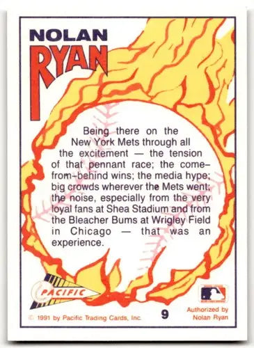 Original gloss Nolan Ryan baseball card from Pacific Ryan Texas Express 1991 series