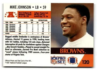 1991 Pro Set #120 Mike Johnson - Football Card Single