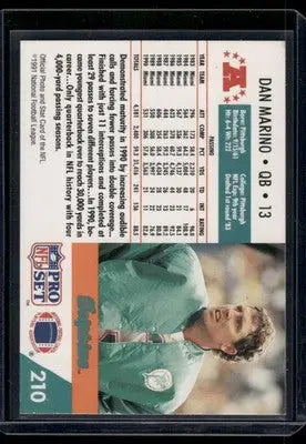 1991 Pro Set Dan Marino #210 Football - Football Card Single