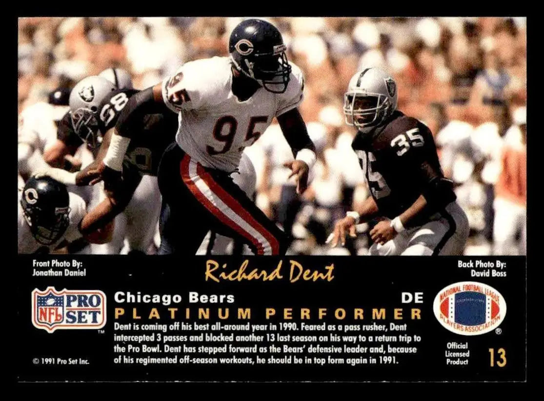 1991 Pro Set Platinum #13 Richard Dent - Football Card Single