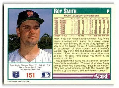 1991 Score #151 Roy Smith - Baseball Card Single