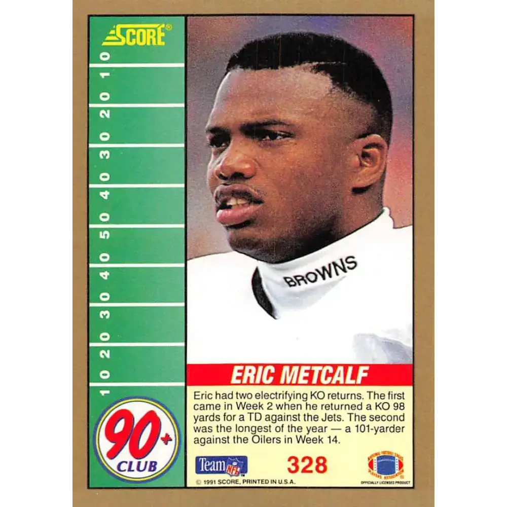 1991 Score #328 Eric Metcalf EX Excellent Cleveland Browns Football Card - Football Card Single