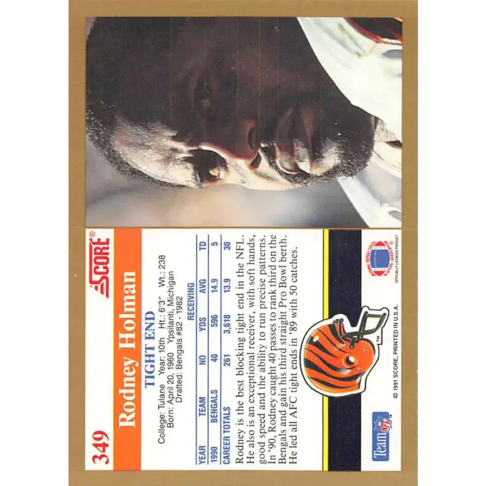 1991 Score #349 Rodney Holman EX Excellent Cincinnati Bengals Football Card - Football Card Single