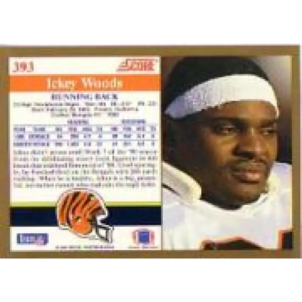 1991 Score #393 Ickey Woods EX Excellent Cincinnati Bengals Football Card - Football Card Single