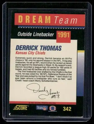 1991 Score Dream Team Derrick Thomas #342 Football - Football Card Single
