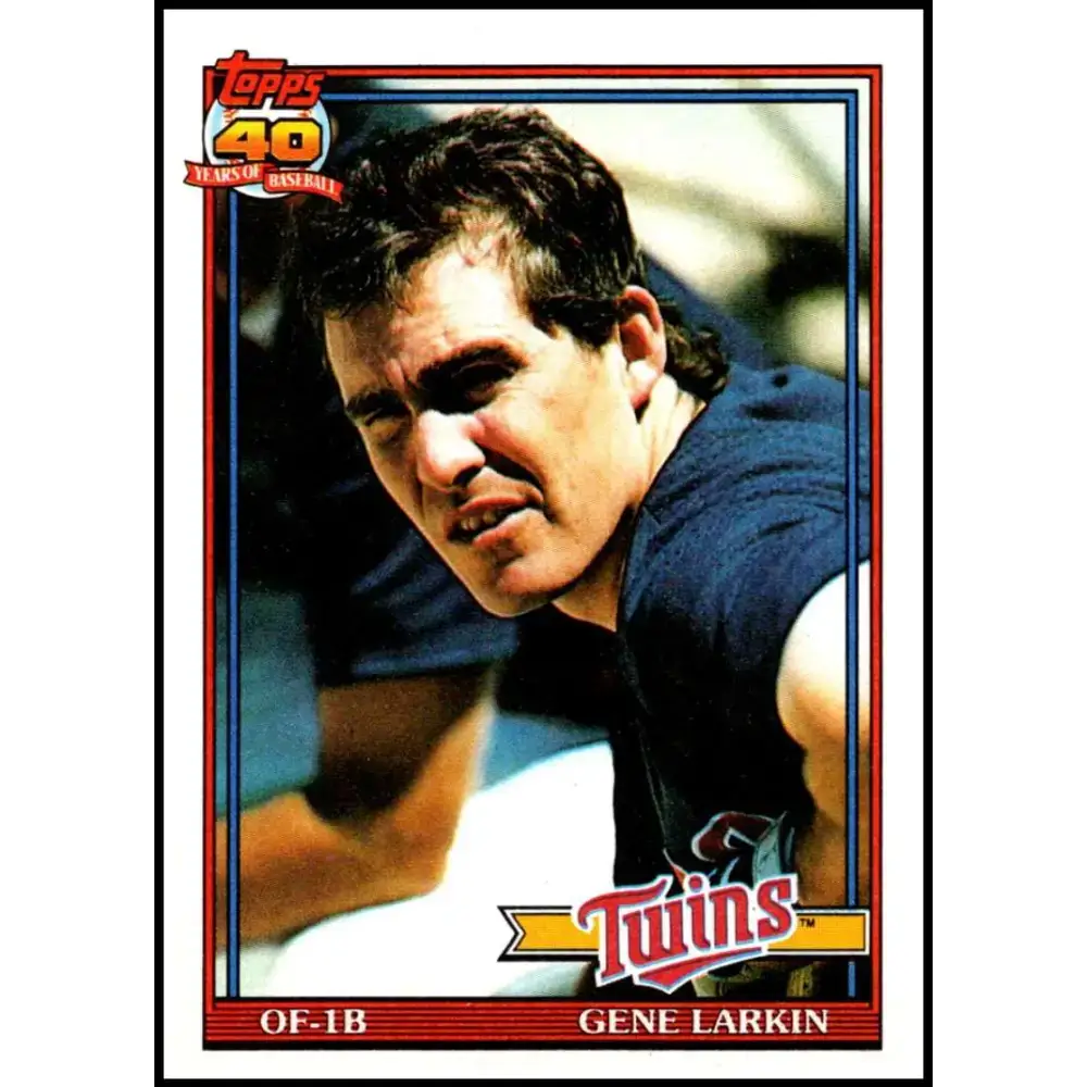 1991 Topps #102 Gene Larkin NM-MT Minnesota Twins Baseball Card - Baseball Card Single