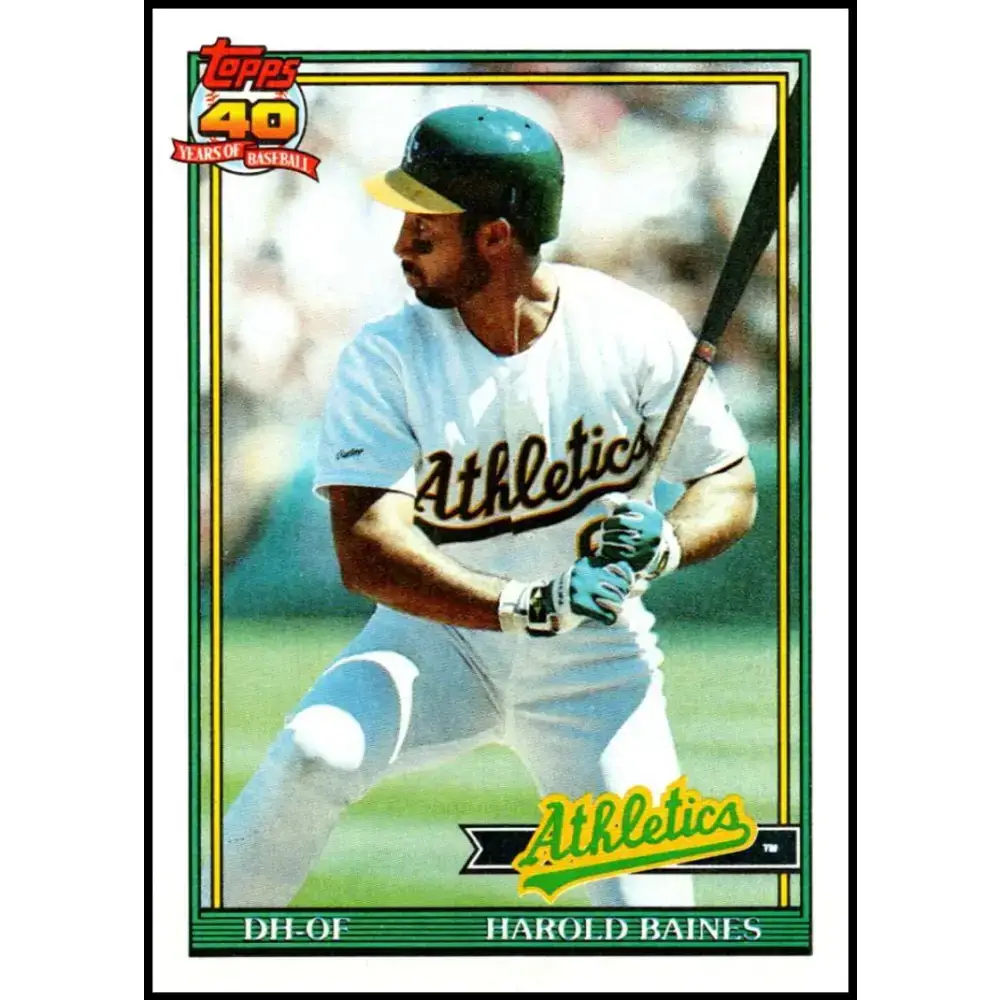 1991 Topps #166 Harold Baines NM-MT Oakland Athletics Baseball Card - Baseball Card Single