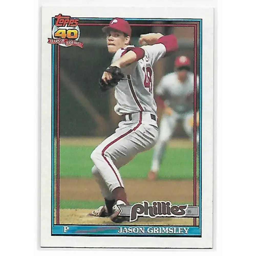 1991 Topps #173 Jason Grimsley NM-MT Philadelphia Phillies Baseball Card - Baseball Card Single