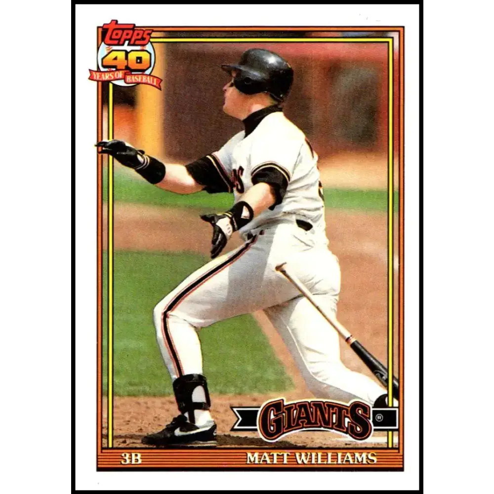 1991 Topps #190 Matt Williams NM-MT San Francisco Giants Baseball Card - Baseball Card Single