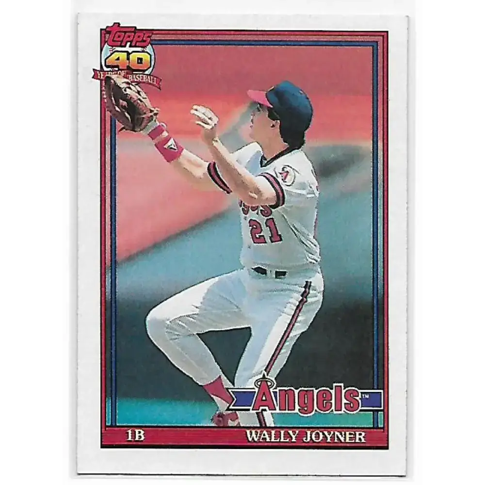 1991 Topps #195 Wally Joyner NM-MT California Angels Baseball Card - Baseball Card Single