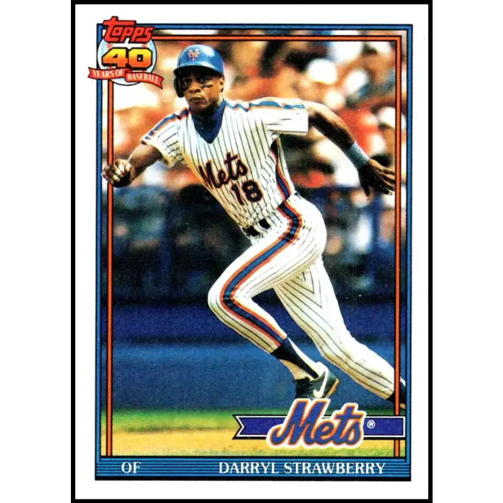 1991 Topps #200 Darryl Strawberry NM-MT New York Mets Baseball Card - Baseball Card Single