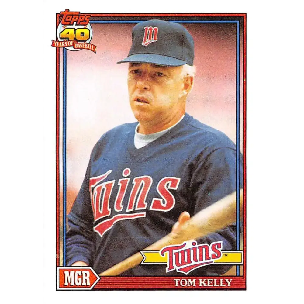 1991 Topps #201 Tom Kelly NM-MT Minnesota Twins Baseball Card - Baseball Card Single