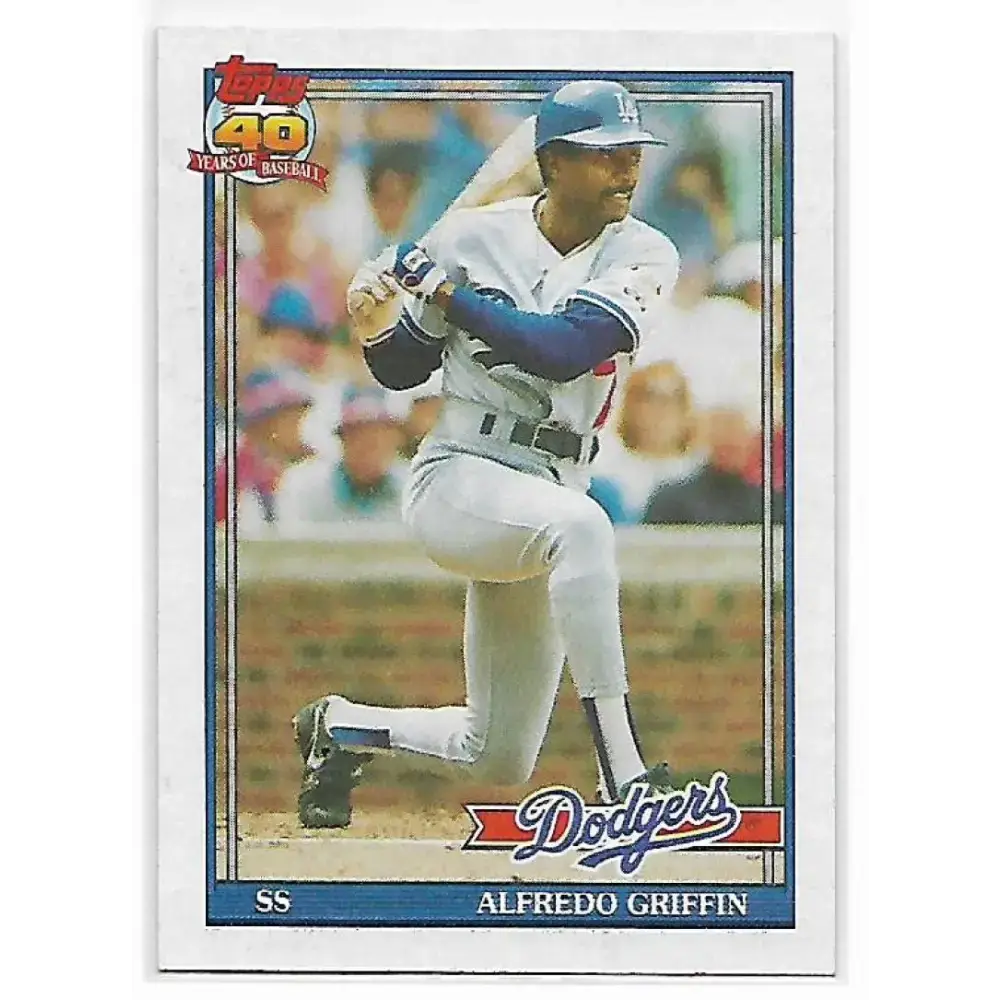 1991 Topps #226 Alfredo Griffin NM-MT Los Angeles Dodgers Baseball Card - Baseball Card Single