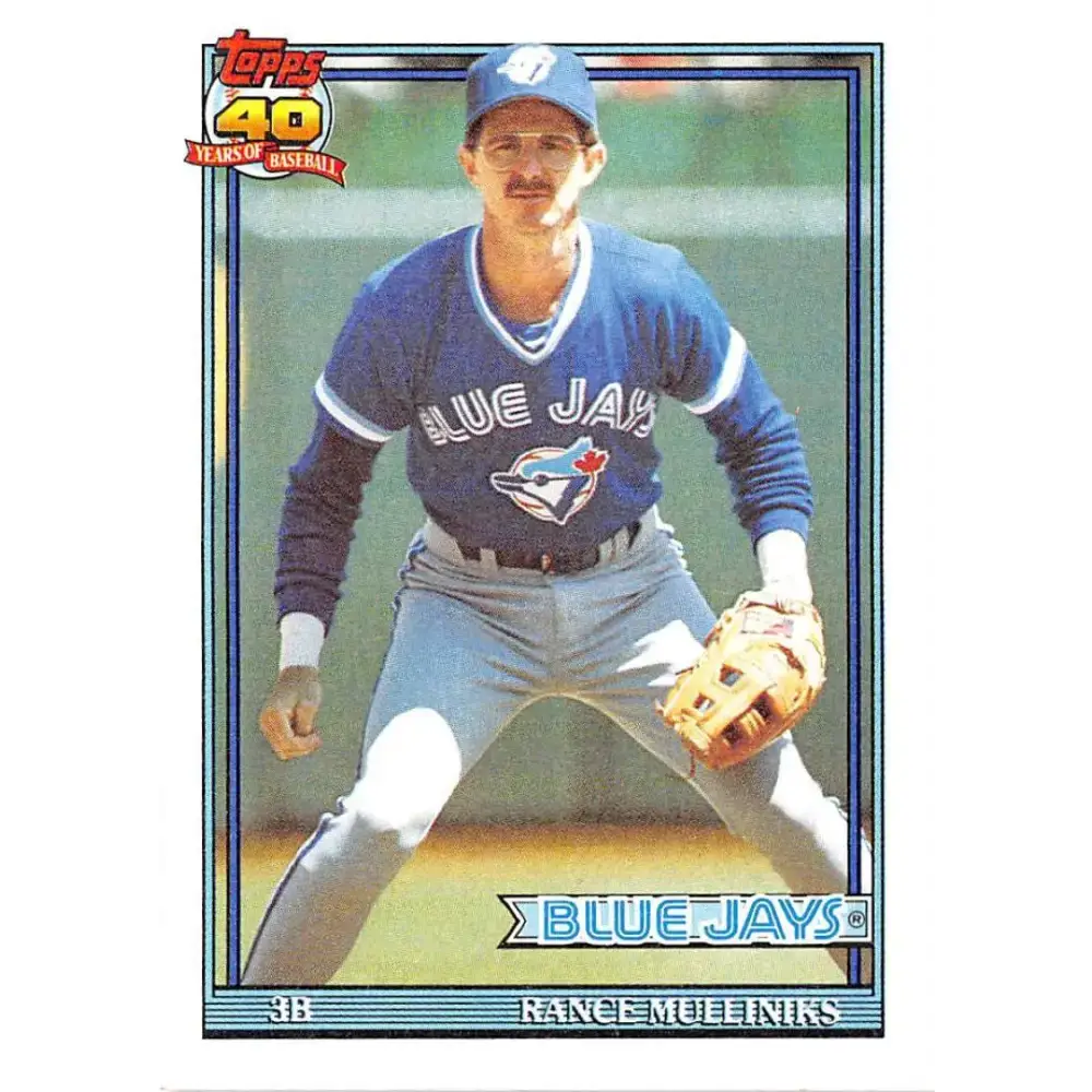 1991 Topps #229 Rance Mulliniks NM-MT Toronto Blue Jays Baseball Card - Baseball Card Single