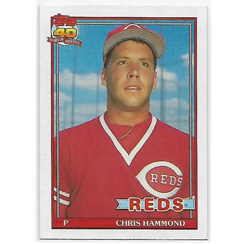 1991 Topps #258 Chris Hammond NM-MT Cincinnati Reds Baseball Card - Baseball Card Single