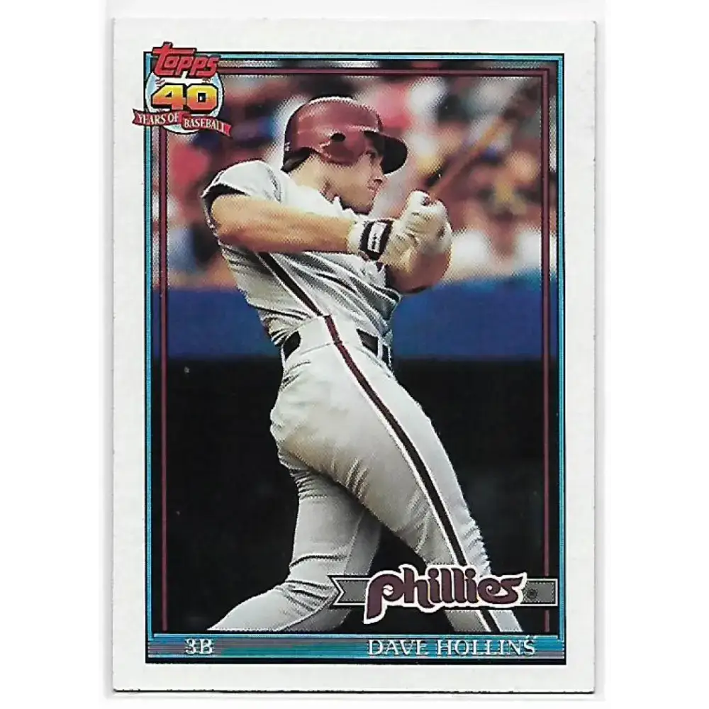 1991 Topps #264 Dave Hollins NM-MT Philadelphia Phillies Baseball Card - Baseball Card Single