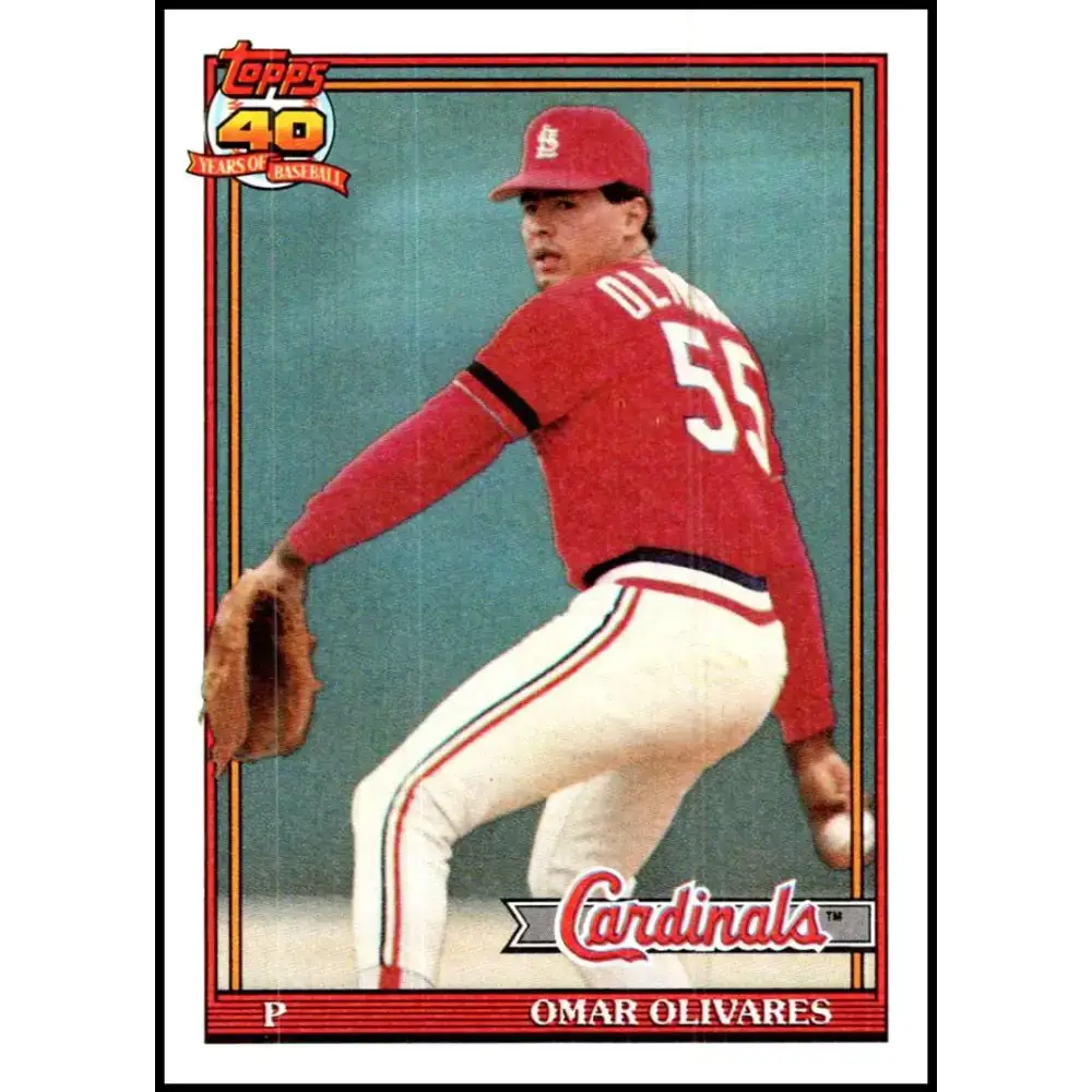 1991 Topps #271 Omar Olivares NM-MT RC Rookie St. Louis Cardinals Baseball Card - Baseball Card Single