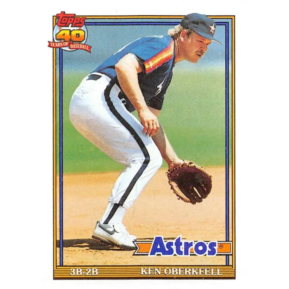1991 Topps #286 Ken Oberkfell NM-MT Houston Astros Baseball Card - Baseball Card Single