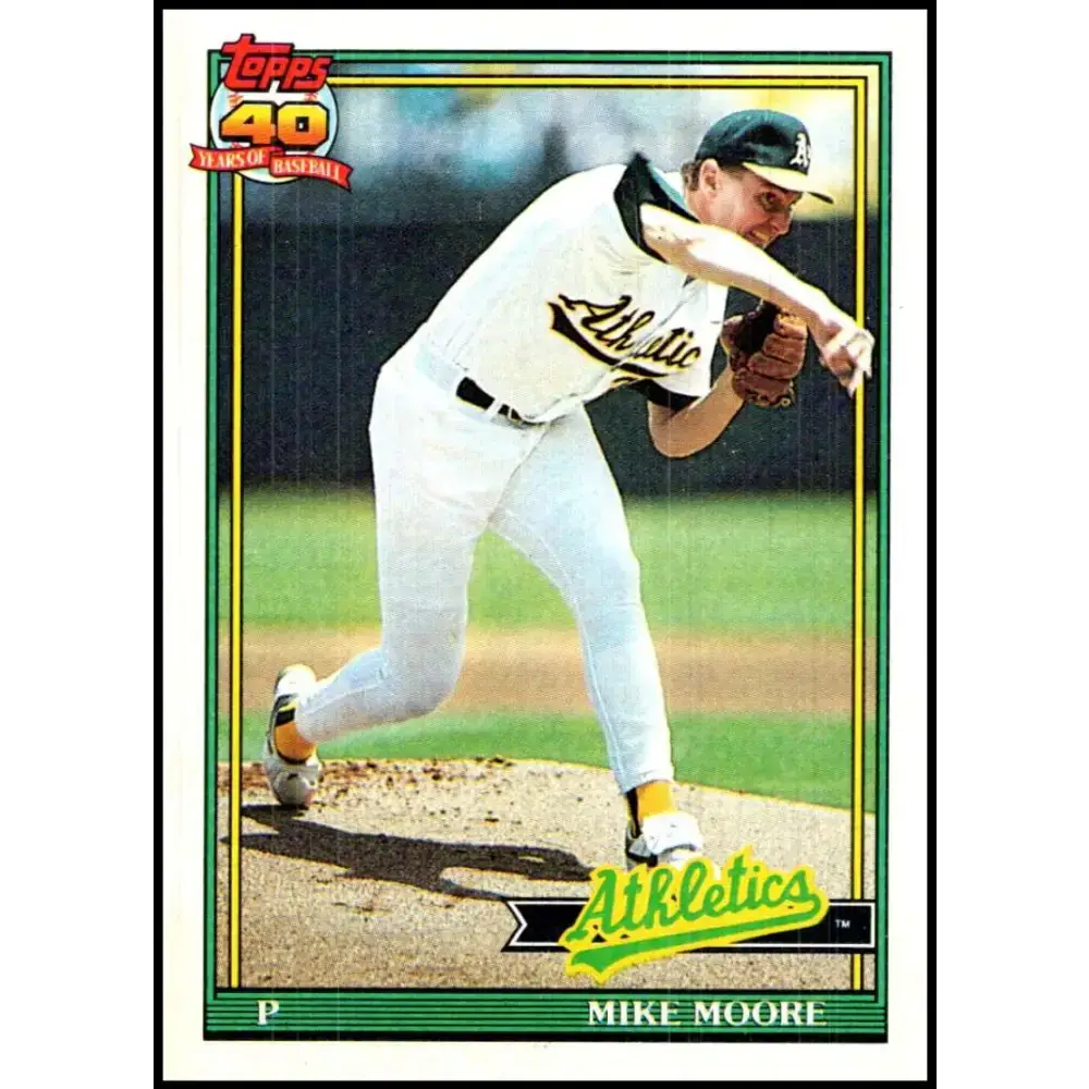 1991 Topps #294 Mike Moore NM-MT Oakland Athletics Baseball Card - Baseball Card Single