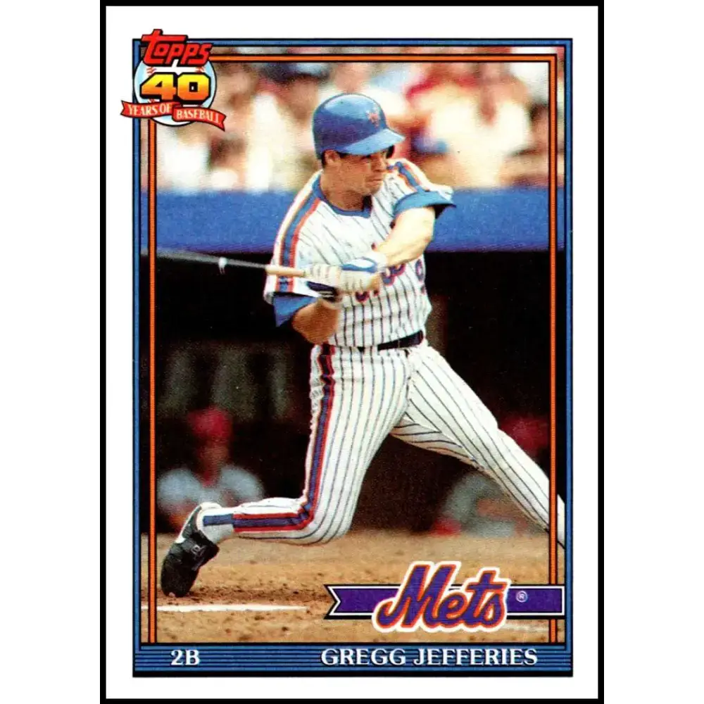 1991 Topps #30 Gregg Jefferies NM-MT New York Mets Baseball Card - Baseball Card Single