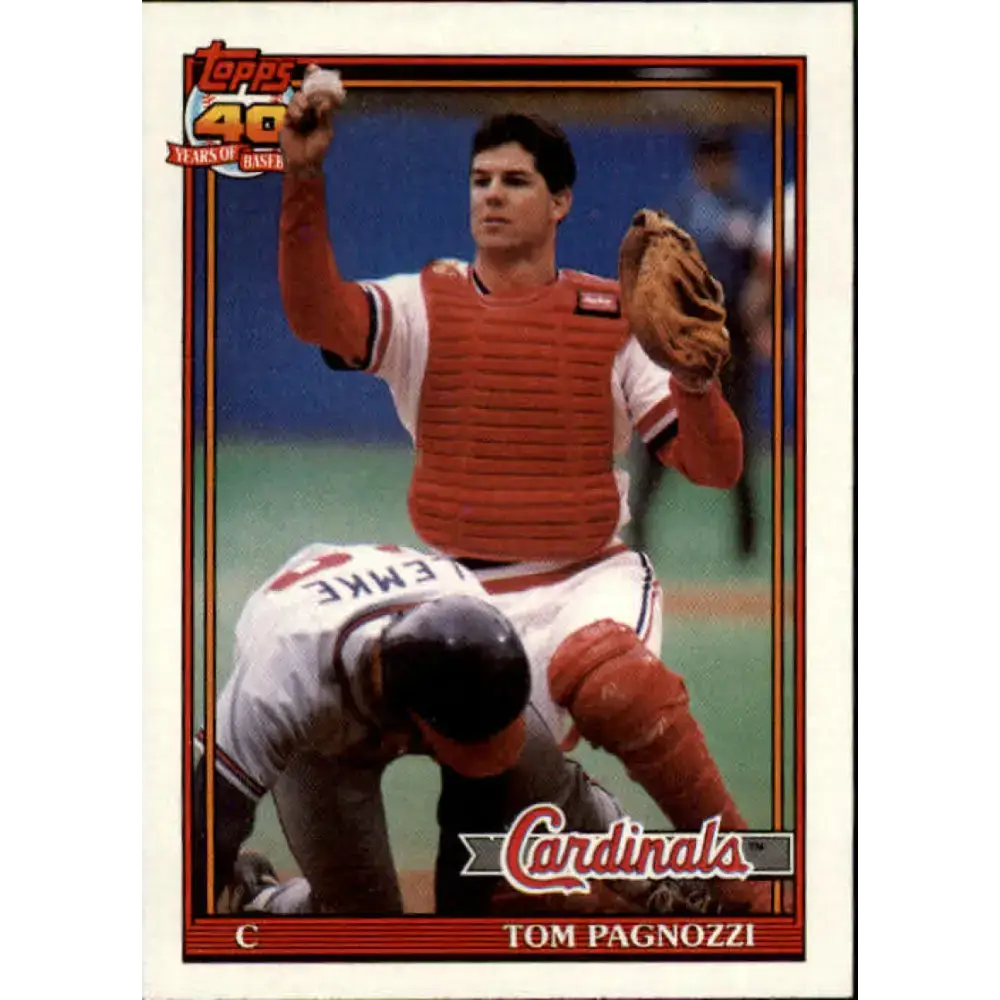 1991 Topps #308 Tom Pagnozzi NM-MT St. Louis Cardinals Baseball Card - Baseball Card Single