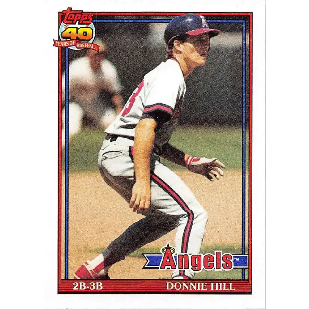 1991 Topps #36 Donnie Hill NM-MT California Angels Baseball Card - Baseball Card Single
