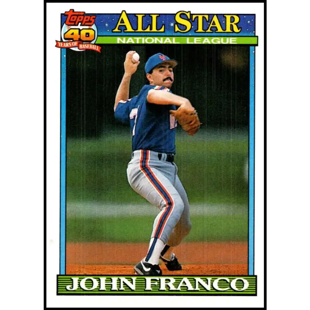 1991 Topps #407 John Franco NM-MT New York Mets Baseball Card - Baseball Card Single
