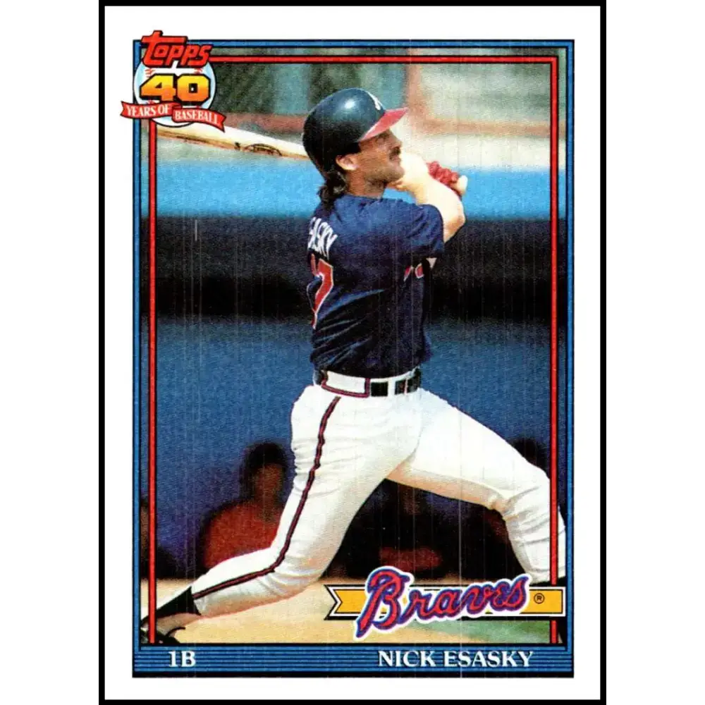 1991 Topps #418 Nick Esasky NM-MT Atlanta Braves Baseball Card - Baseball Card Single