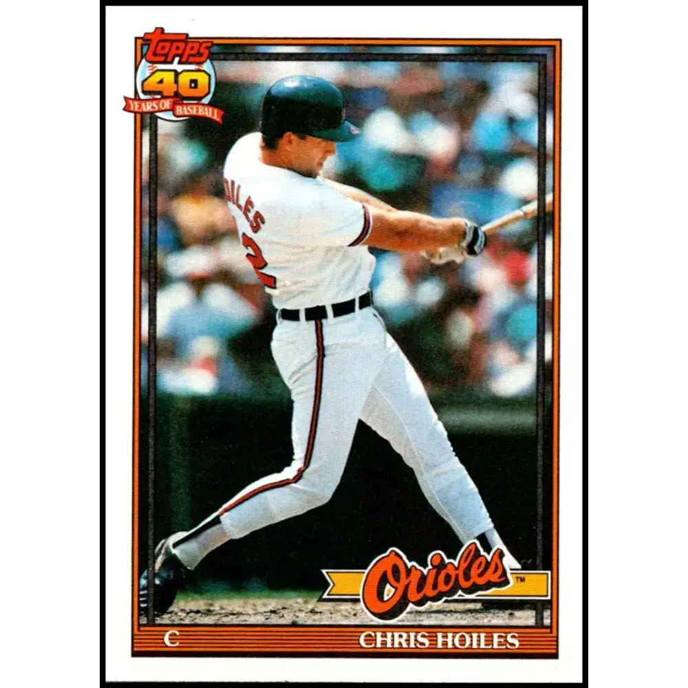 1991 Topps #42 Chris Hoiles NM-MT Baltimore Orioles Baseball Card - Baseball Card Single
