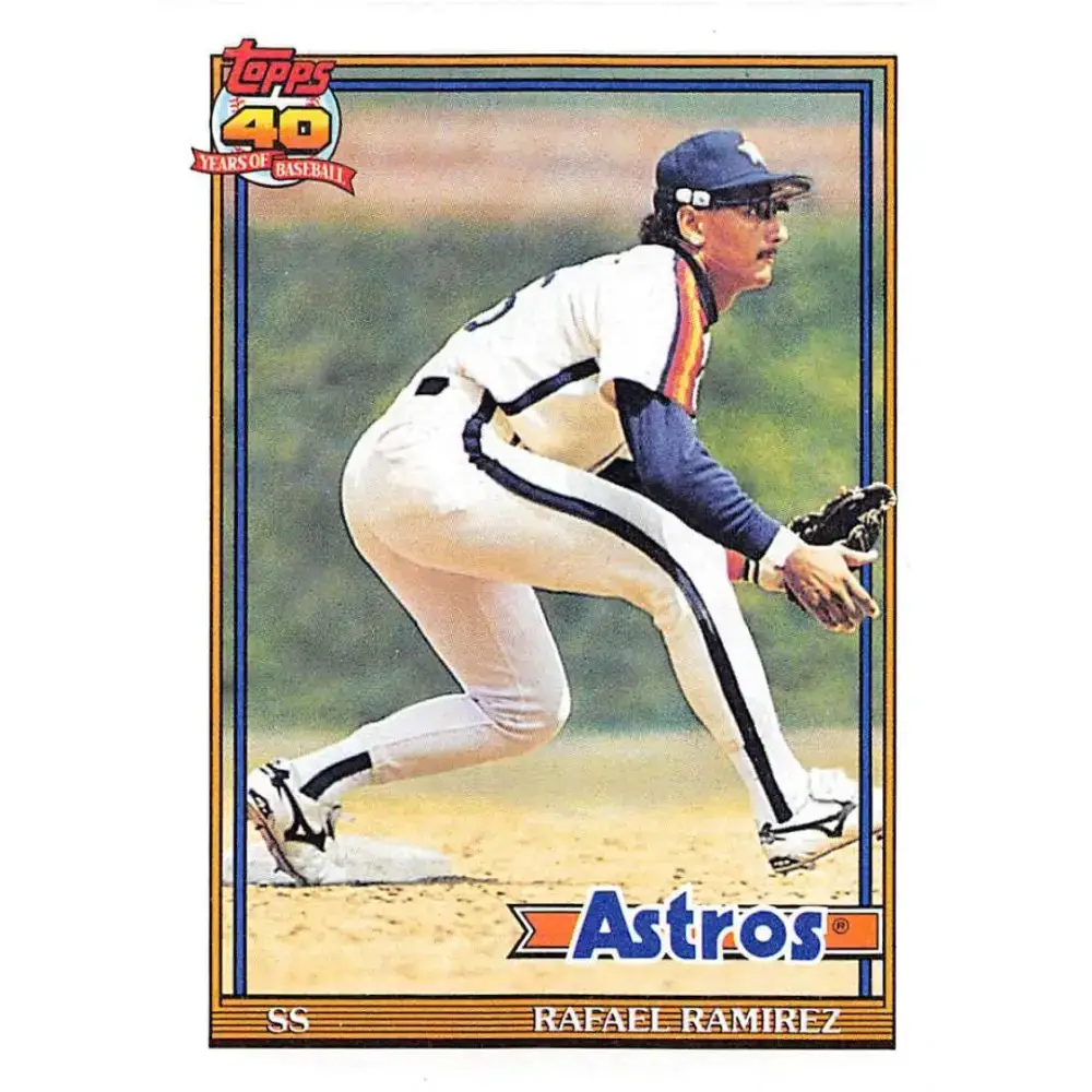 1991 Topps #423 Rafael Ramirez NM-MT Houston Astros Baseball Card - Baseball Card Single