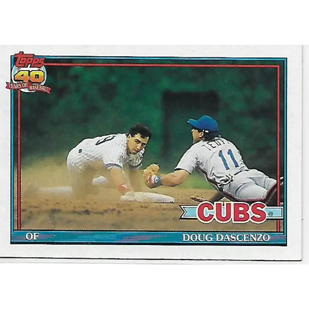 1991 Topps #437 Doug Dascenzo NM-MT Chicago Cubs Baseball Card - Baseball Card Single