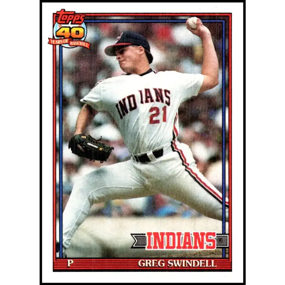 1991 Topps #445 Greg Swindell NM-MT Cleveland Indians Baseball Card - Baseball Card Single
