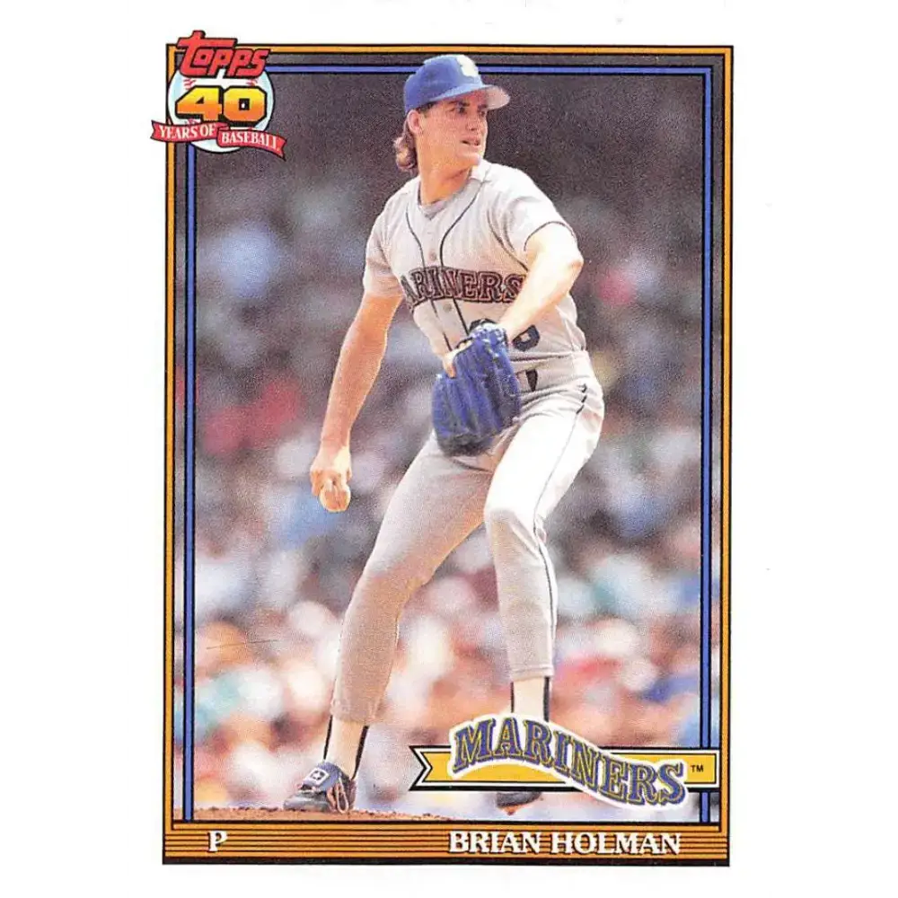 1991 Topps #458 Brian Holman NM-MT Seattle Mariners Baseball Card - Baseball Card Single