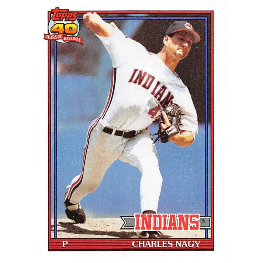 1991 Topps #466 Charles Nagy NM-MT Cleveland Indians Baseball Card - Baseball Card Single