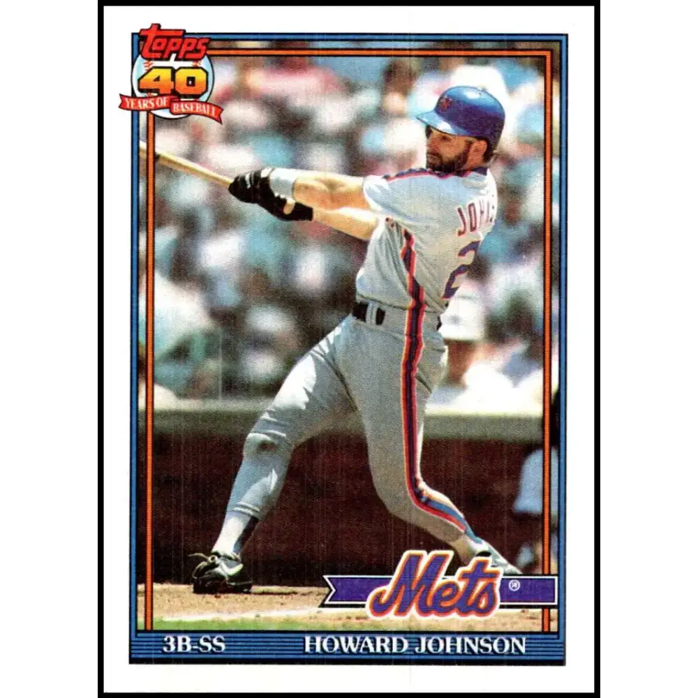 1991 Topps #470 Howard Johnson NM-MT New York Mets Baseball Card - Baseball Card Single