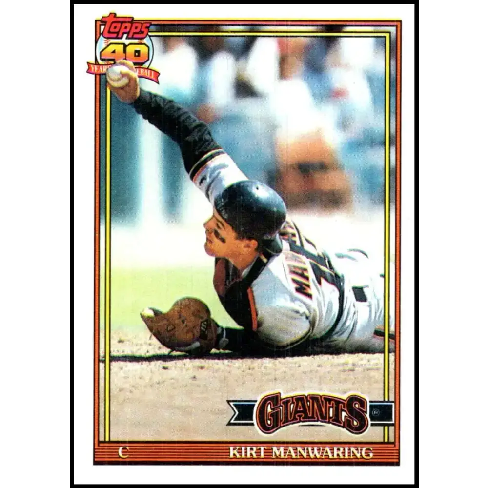 1991 Topps #472 Kirt Manwaring NM-MT San Francisco Giants Baseball Card - Baseball Card Single