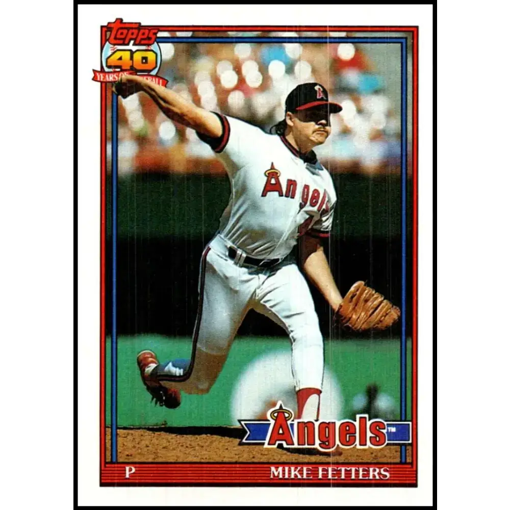 1991 Topps #477 Mike Fetters NM-MT California Angels Baseball Card - Baseball Card Single