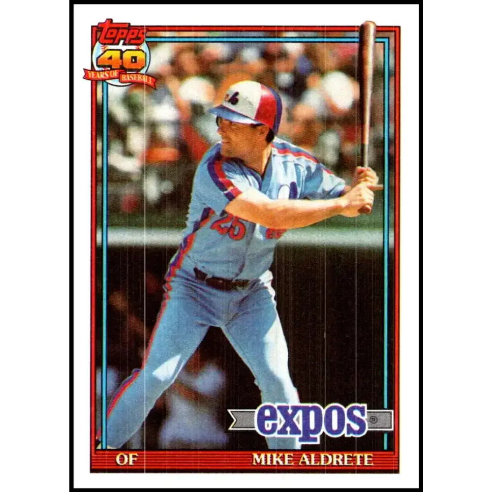 1991 Topps #483 Mike Aldrete NM-MT Montreal Expos Baseball Card - Baseball Card Single