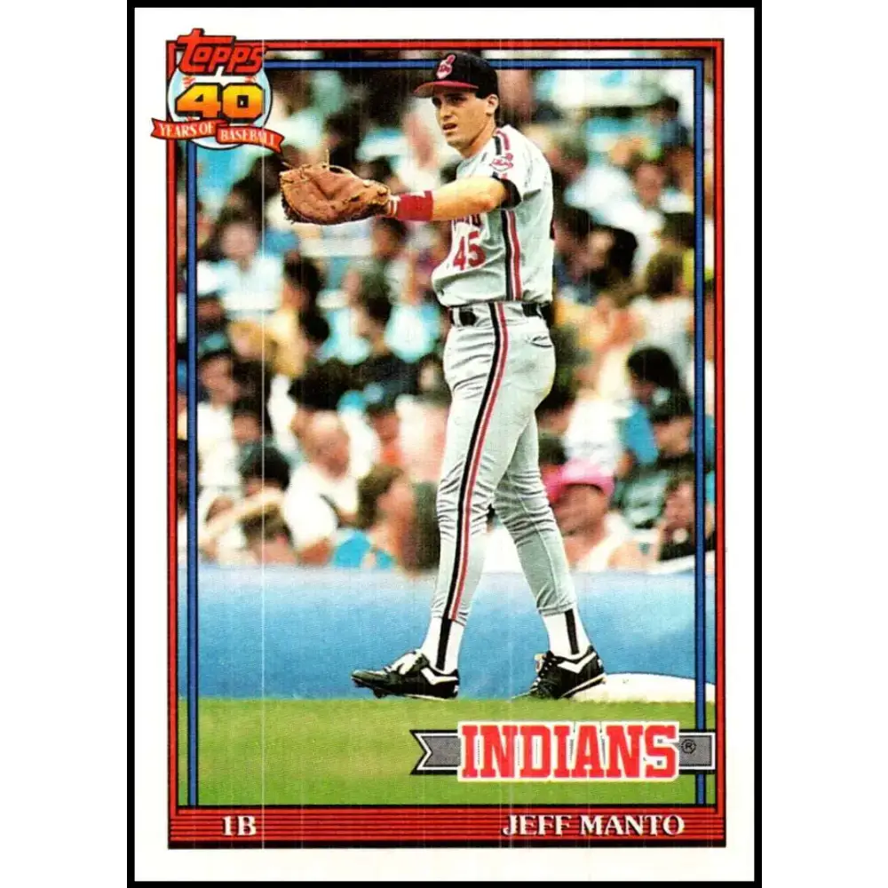 1991 Topps #488 Jeff Manto NM-MT Cleveland Indians Baseball Card - Baseball Card Single