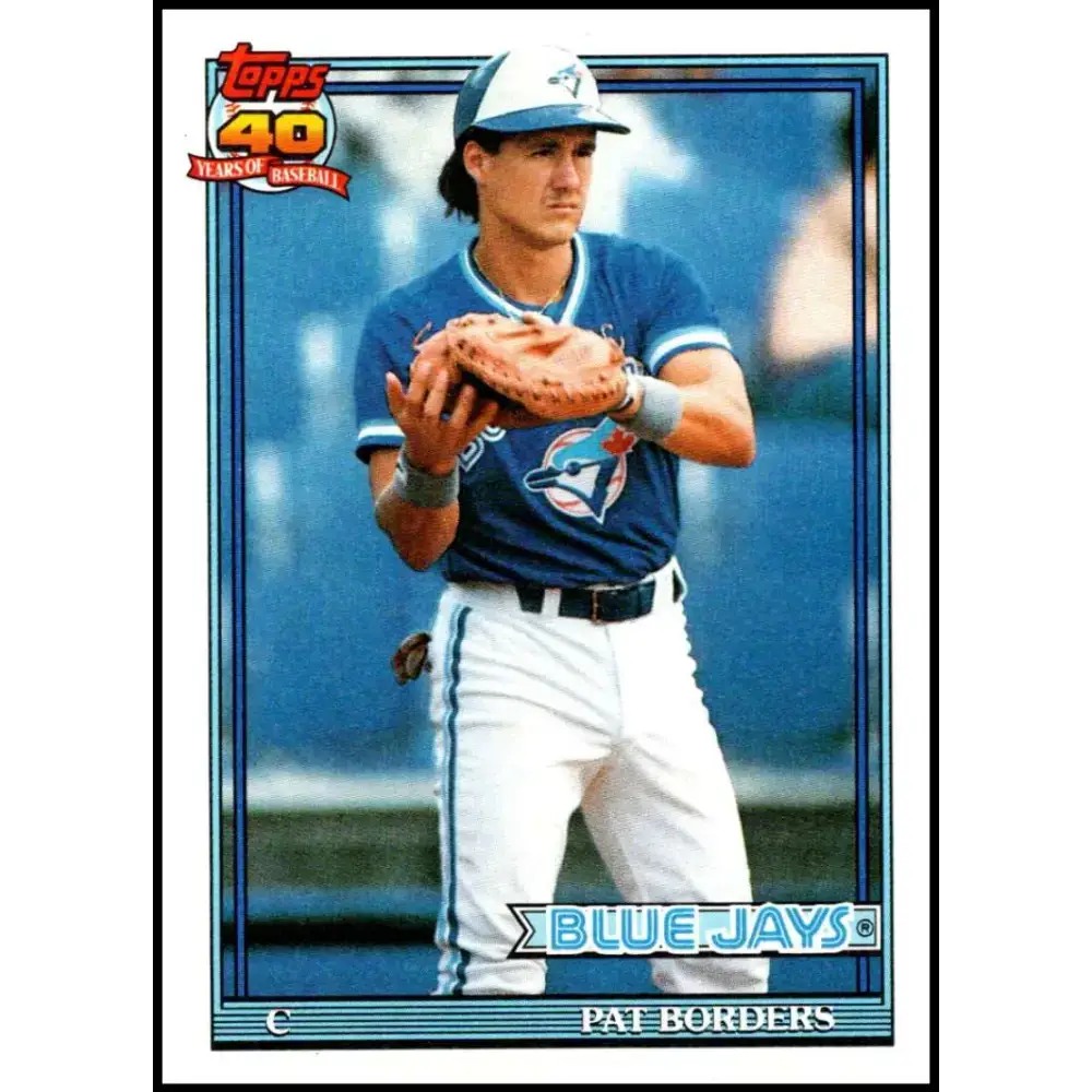 1991 Topps #49 Pat Borders NM-MT Toronto Blue Jays Baseball Card - Baseball Card Single